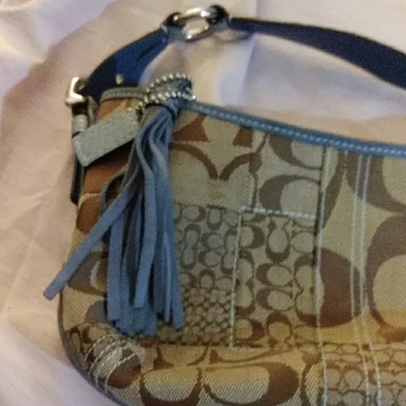Coach authentic small gray purse with cute tassle - Picture 2 of 6